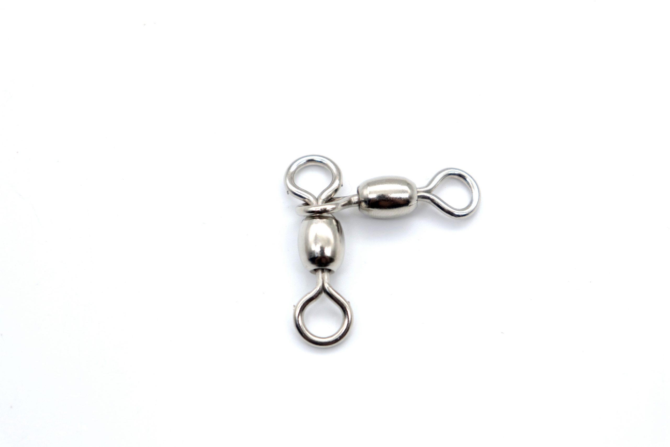 VFOX-3-Way-Combination-Swivel (01) VFOX Combination Swivel in T-shape configuration on white background for bottom fishing rigs